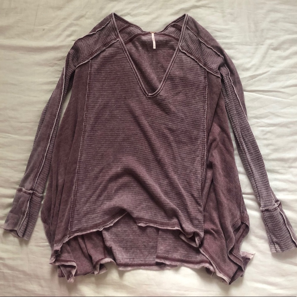 Free People Thermal Knit maroon